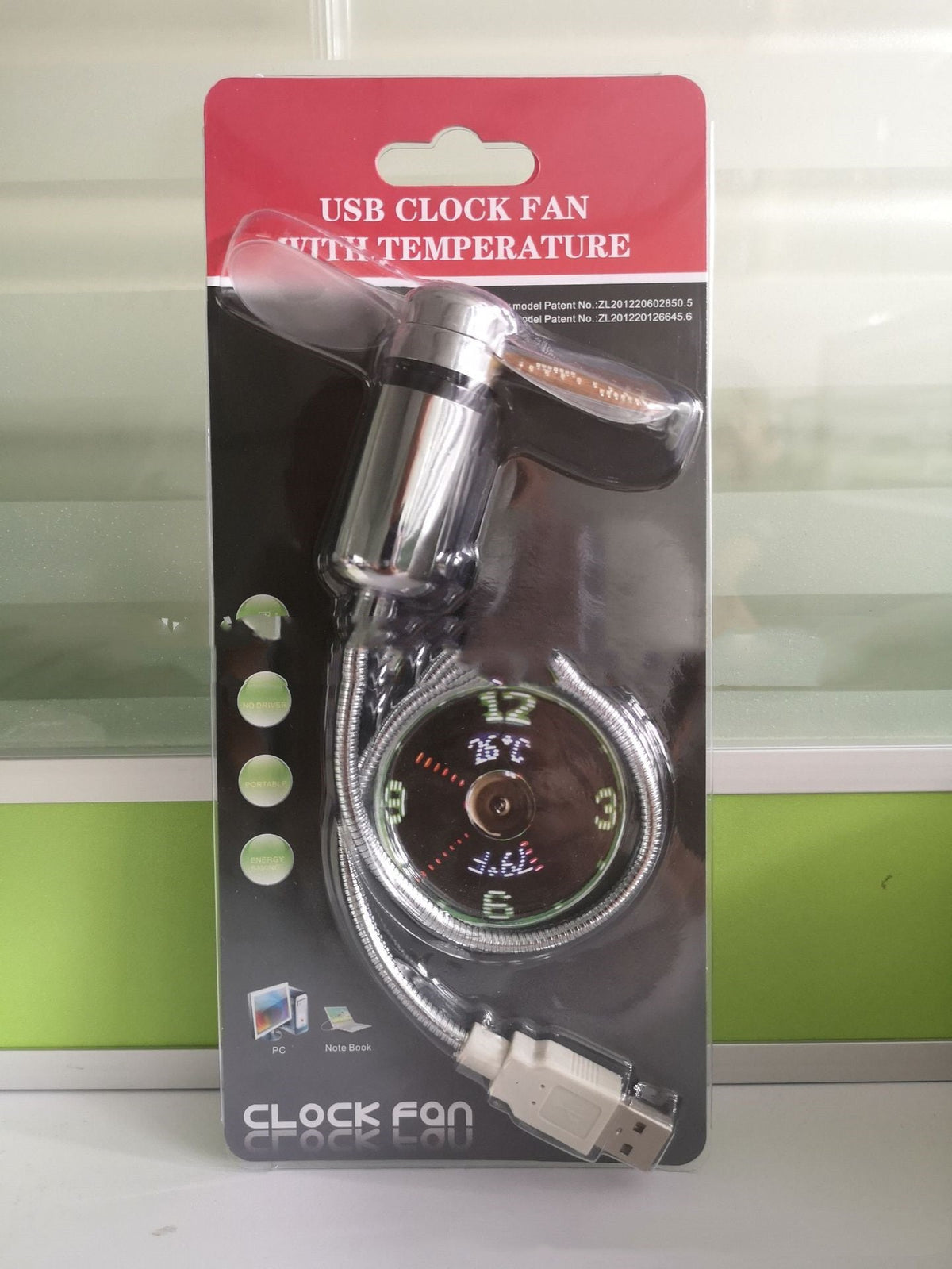 USB Clock Temperature Led Light Fan Mini Fan USB Clock Fan Simplicity Gadgets