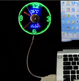 USB Clock Temperature Led Light Fan Mini Fan USB Clock Fan Simplicity Gadgets