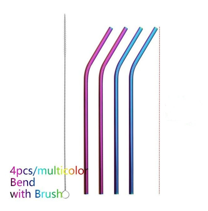 Colourful Reusable Stainless Steel Straws Simplicity Gadgets