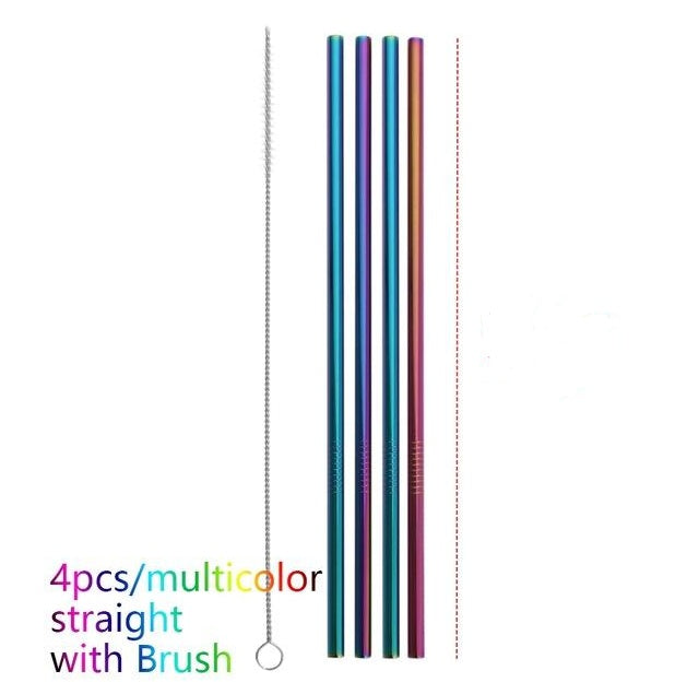 Colourful Reusable Stainless Steel Straws Simplicity Gadgets